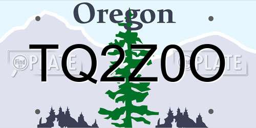 TQ2Z0O Oregon License Plate