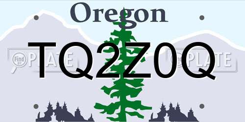 TQ2Z0Q Oregon License Plate