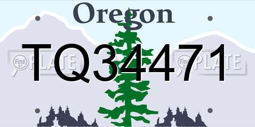 TQ34471 Oregon License Plate