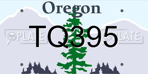 TQ395 Oregon License Plate