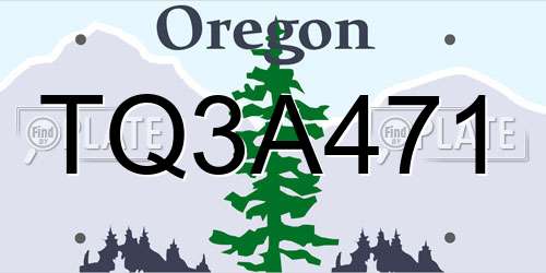 TQ3A471 Oregon License Plate