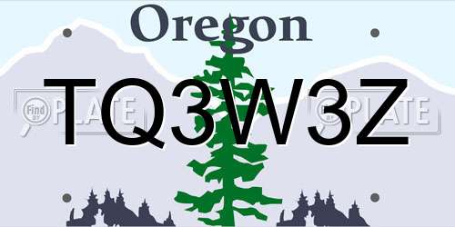 TQ3W3Z Oregon License Plate