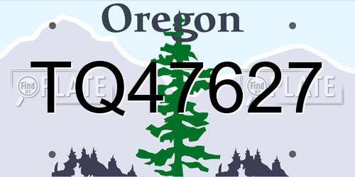 TQ47627 Oregon License Plate