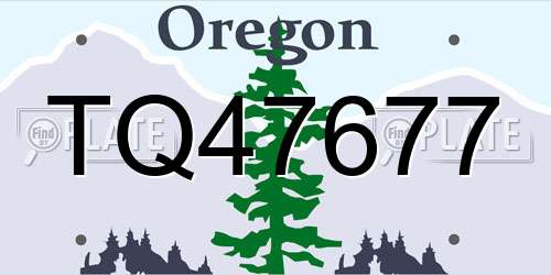 TQ47677 Oregon License Plate