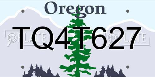 TQ4T627 Oregon License Plate