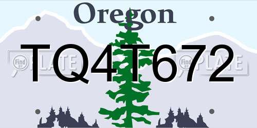 TQ4T672 Oregon License Plate