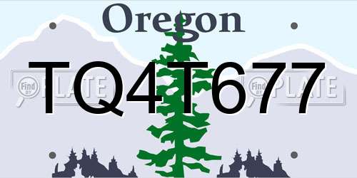 TQ4T677 Oregon License Plate