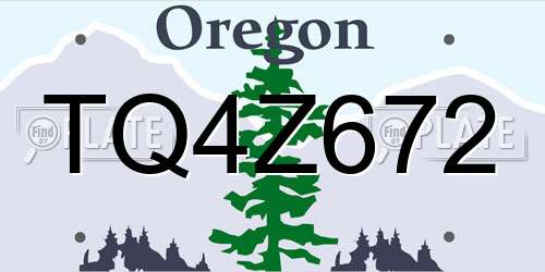 TQ4Z672 Oregon License Plate
