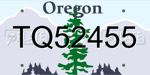 TQ52455 Oregon License Plate