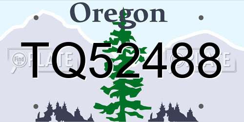 TQ52488 Oregon License Plate