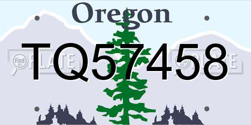 TQ57458 Oregon License Plate