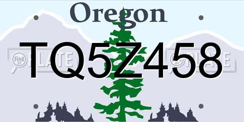 TQ5Z458 Oregon License Plate