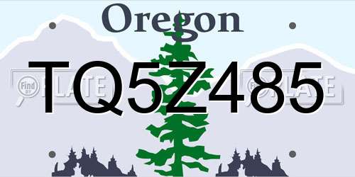 TQ5Z485 Oregon License Plate