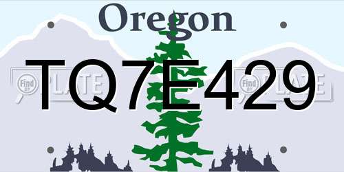 TQ7E429 Oregon License Plate