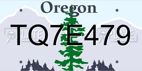 TQ7E479 Oregon License Plate