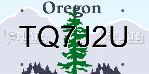 TQ7J2U Oregon License Plate