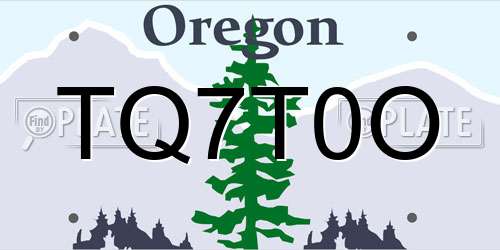 TQ7T0O Oregon License Plate