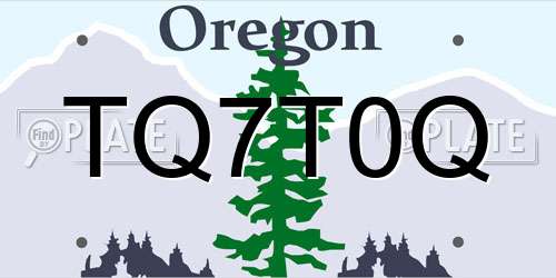 TQ7T0Q Oregon License Plate