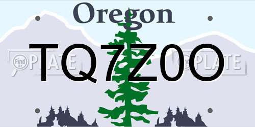 TQ7Z0O Oregon License Plate