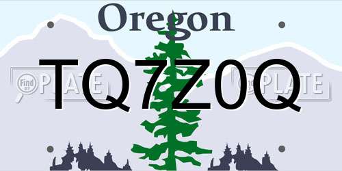 TQ7Z0Q Oregon License Plate