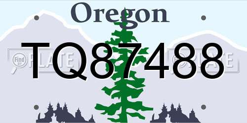 TQ87488 Oregon License Plate