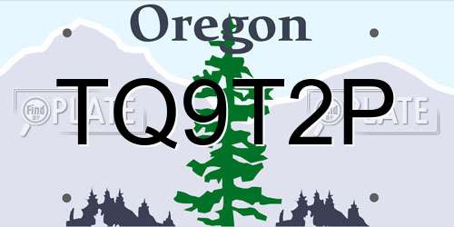 TQ9T2P Oregon License Plate