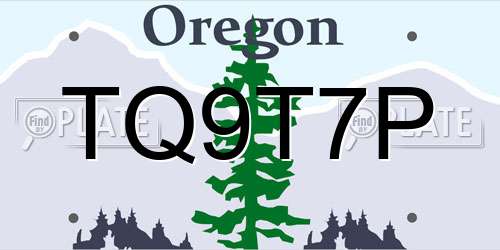 TQ9T7P Oregon License Plate