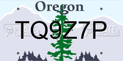 TQ9Z7P Oregon License Plate