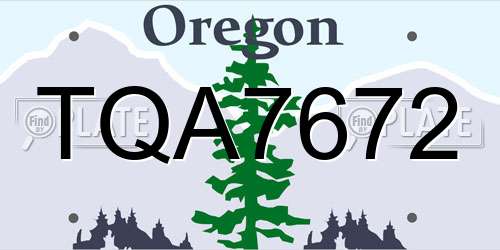 TQA7672 Oregon License Plate