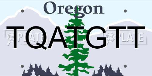 TQATGTT Oregon License Plate