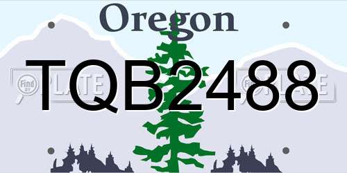 TQB2488 Oregon License Plate