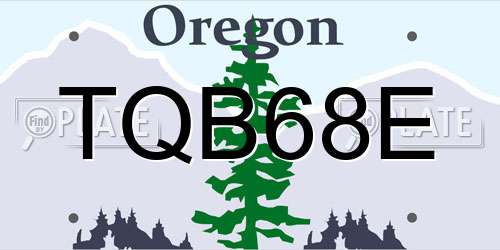 TQB68E Oregon License Plate