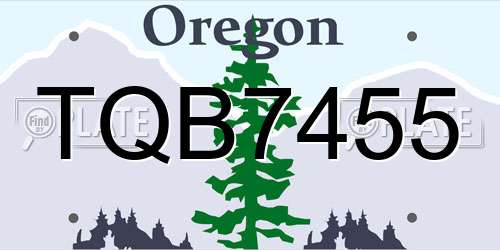 TQB7455 Oregon License Plate