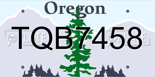 TQB7458 Oregon License Plate