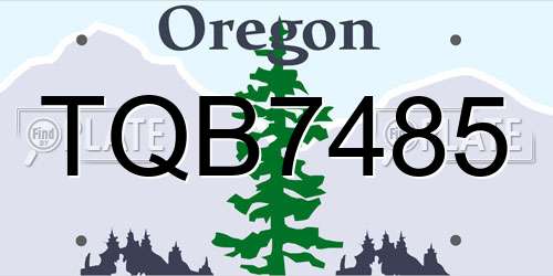 TQB7485 Oregon License Plate