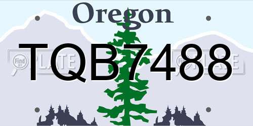 TQB7488 Oregon License Plate