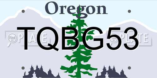 TQBG53 Oregon License Plate