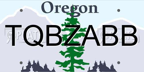 TQBZABB Oregon License Plate