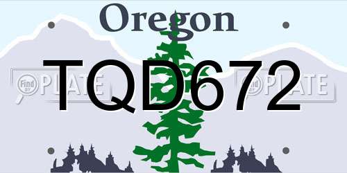 TQD672 Oregon License Plate