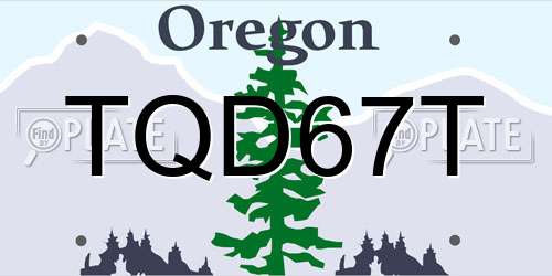 TQD67T Oregon License Plate