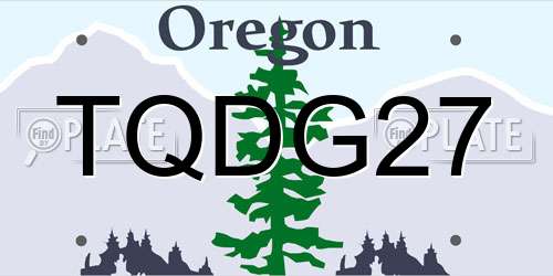 TQDG27 Oregon License Plate