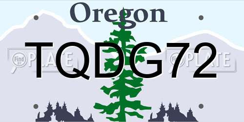 TQDG72 Oregon License Plate