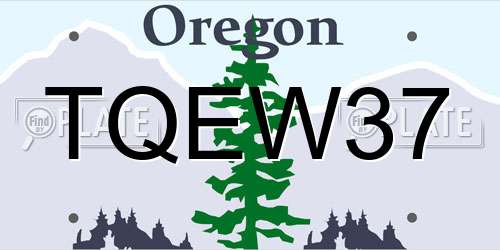 TQEW37 Oregon License Plate