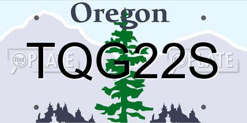 TQG22S Oregon License Plate