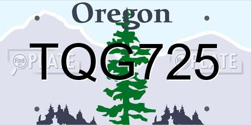 TQG725 Oregon License Plate