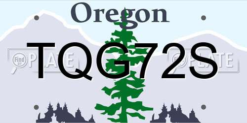 TQG72S Oregon License Plate