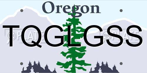TQGLGSS Oregon License Plate