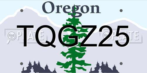 TQGZ25 Oregon License Plate