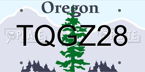 TQGZ28 Oregon License Plate