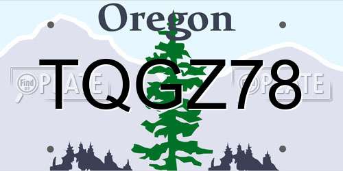 TQGZ78 Oregon License Plate